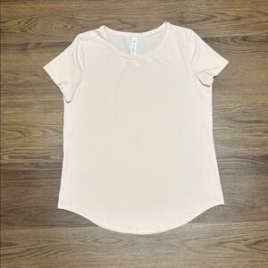 Lululemon Blush Pink Crew Neck Tee Size 8 Pima Cotton Stretch Top
